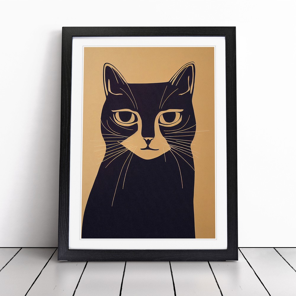 Sweet Cat Abstract Wall Art Print Framed Canvas Picture Poster Decor Living Room
