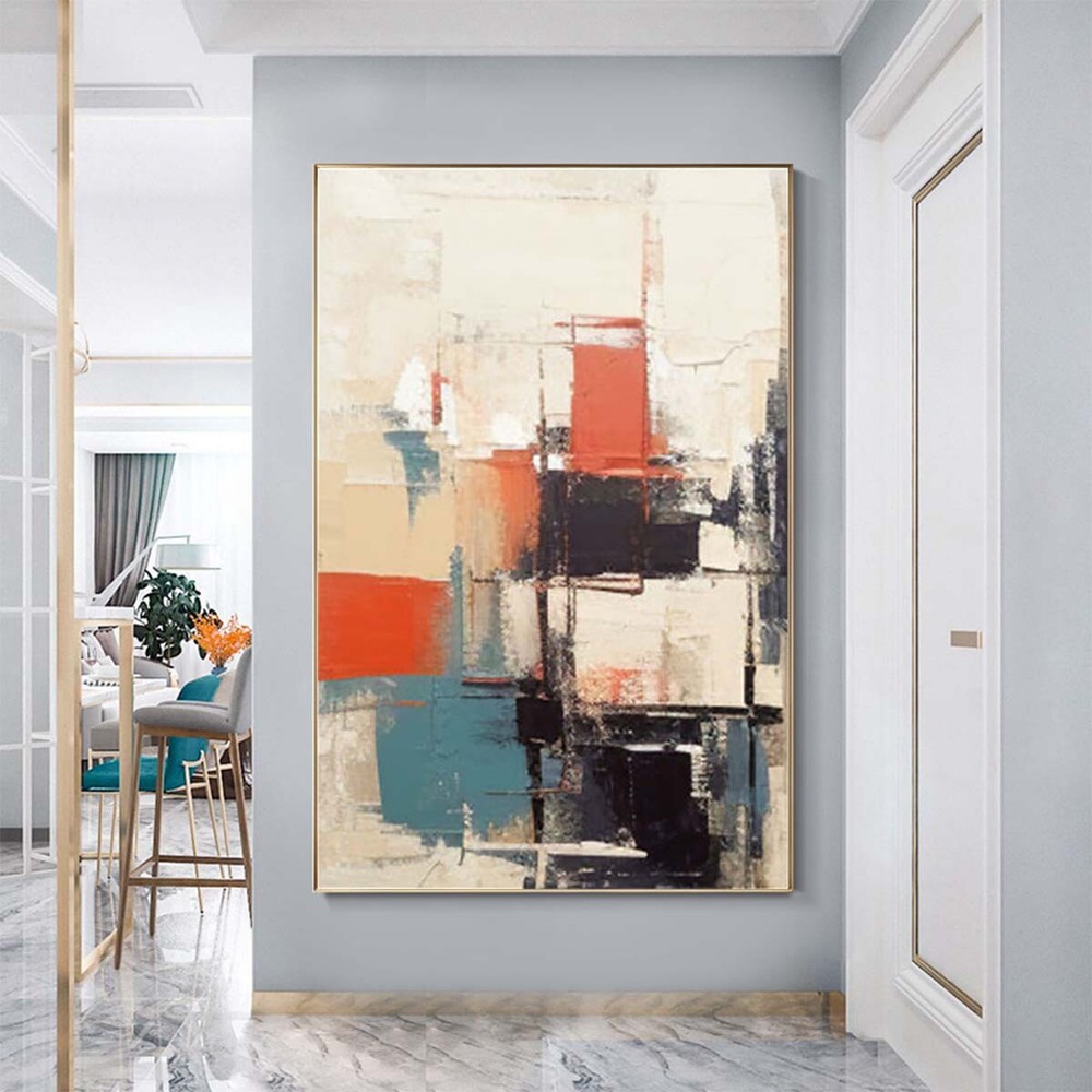 Modern City Wall Art Canvas Painting Hand Painted Decorative Painting Large Size