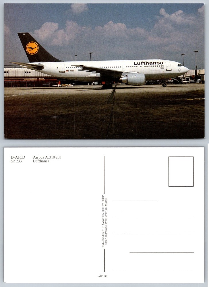 Lufthansa Airbus A310 D-AICD Aircraft Airplane Aviation Postcard
