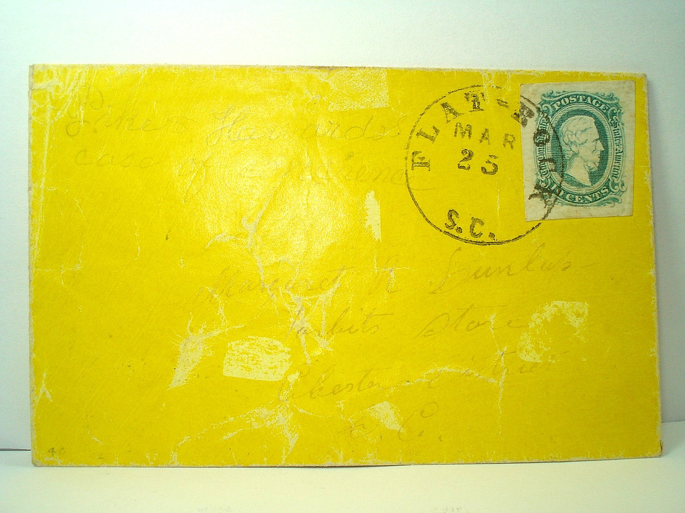 FLAT ROCK SC Civil War CSA #11 YELLOW WALLPAPER Cover TORBIT'S STORE SC EX-KOHN