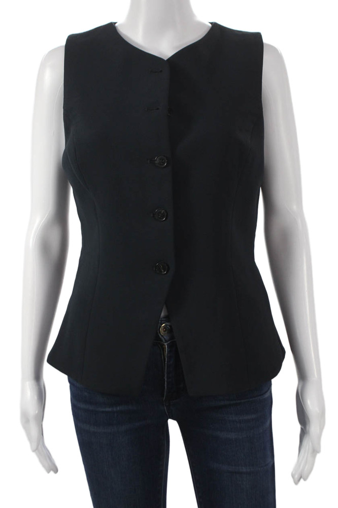 Wilfred Women Blouse Vest Sleeveless Crew Neck Black Polyester Button Size SFree Shipping in US $100+ Orders | $6.95 Orders Below