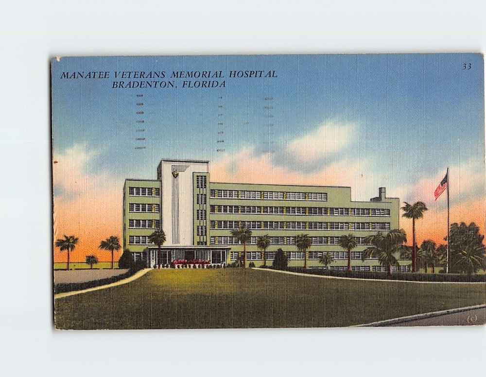 Postcard Manatee Veterans Memorial Hospital Bradenton Florida USA