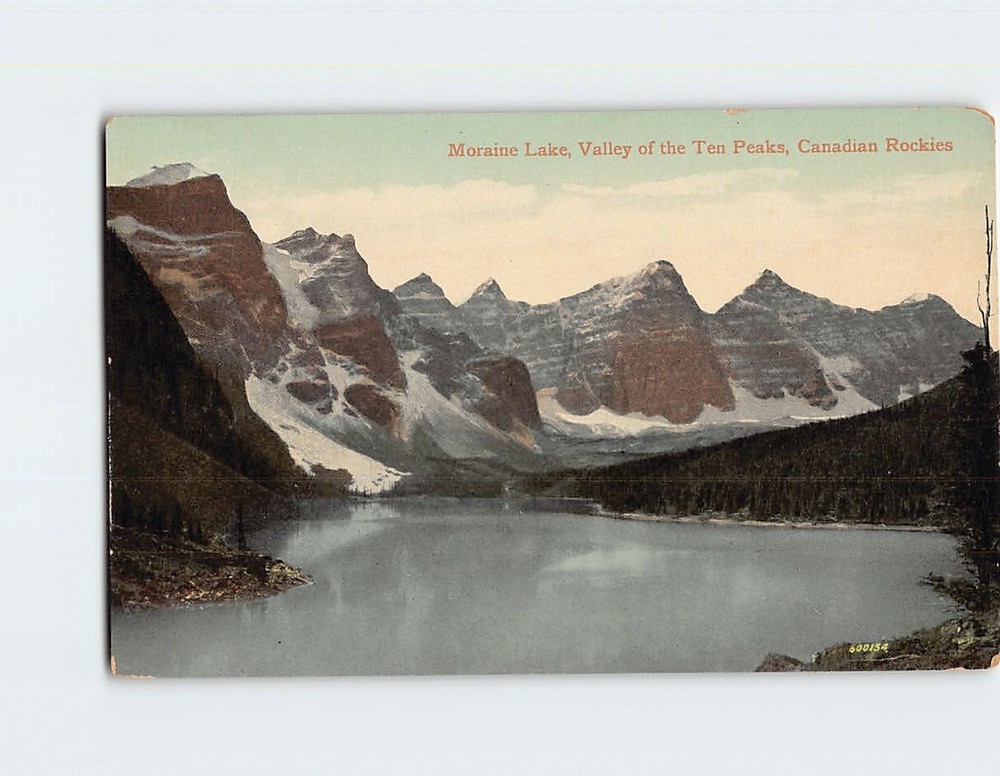 Postcard Moraine Lake Valley of the Ten peaks Canadian Rockies