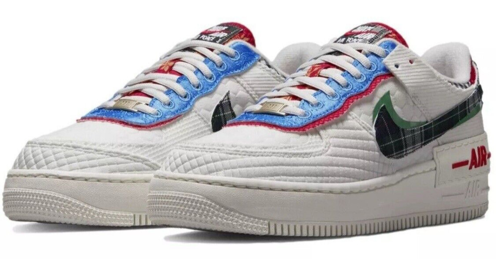 Nike AF1 Shadow - Sail/Classic Green/University Blue - DZ5193 100 - Women Size 6