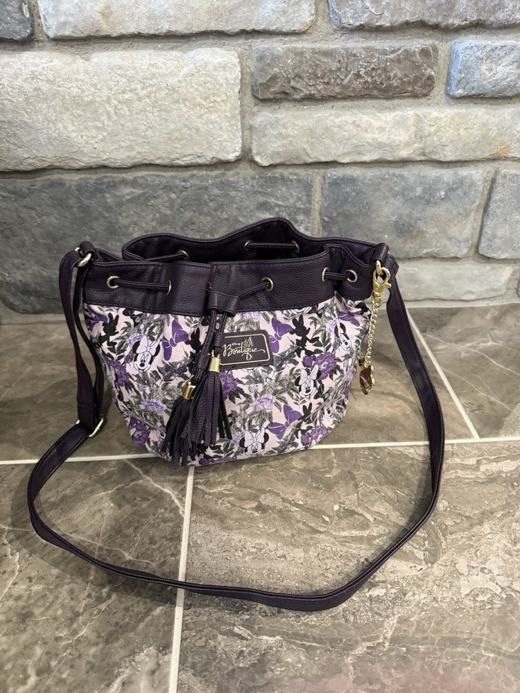 Disney Minnie Mouse Purse Crossbody Bag Travel Purse Purple Flower Boutique