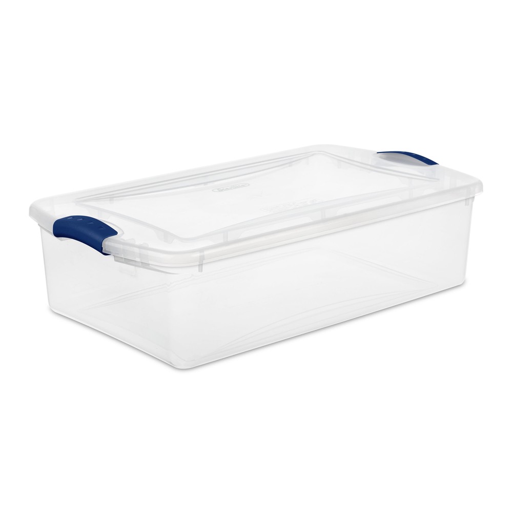 Sterilite 32 Quart Clear Underbed Storage Bin with Latching Lid