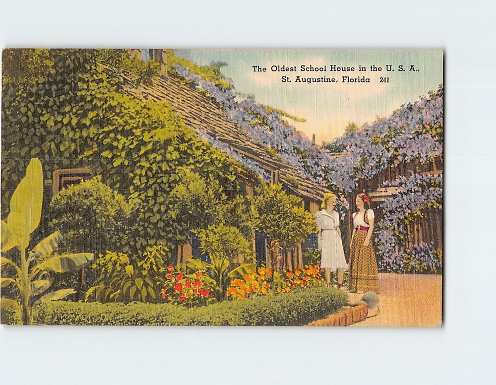 Postcard The Oldest School House in the USA St. Augustine Florida