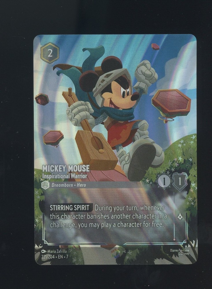 2023 Disney Lorcana EN 7 Enchanted #221 Mickey Mouse Inspirational WarriorPROBSTEIN is actively accepting consignments !!