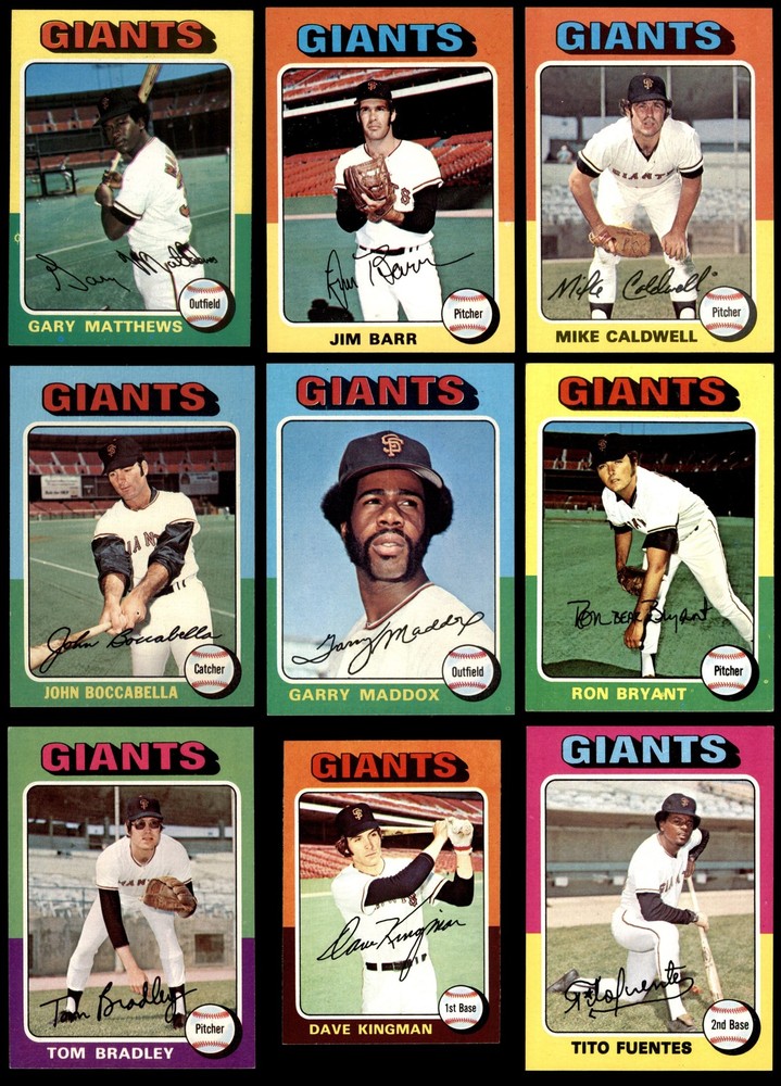 1975 Topps San Francisco Giants Near Team Set 7 - NM 4226738 (23 / 28 cards)