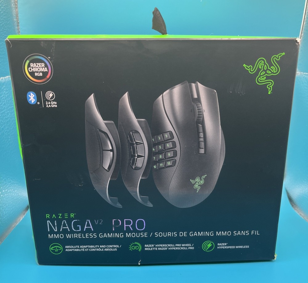 Razer Naga V2 Pro Wireless MMO Gaming Mouse with Customizable Buttons
