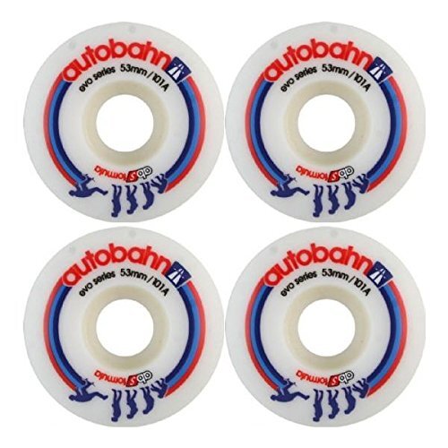 Autobahn Evolution White Skateboard Wheels - 53mm 101a (Set of 4)