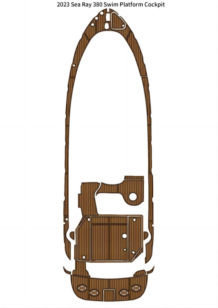 2023 Sea Ray 380 Swim Platform Cockpit Pad Boat EVA Foam Faux Teak Deck Floor