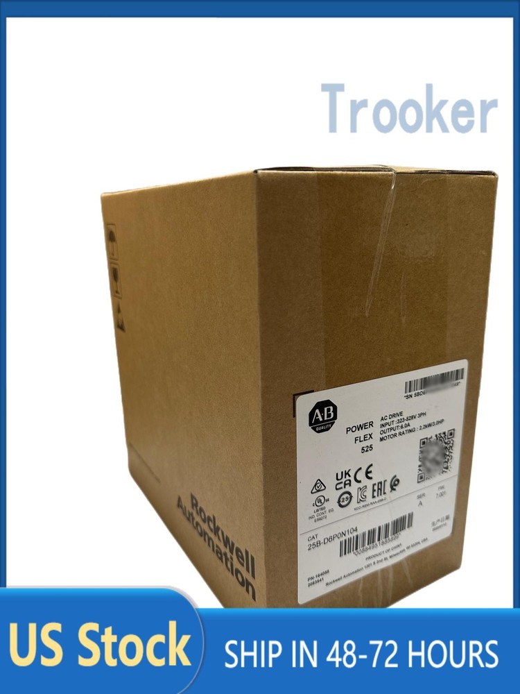New Allen-Bradley 25B-D6P0N104 PowerFlex 525 AC Drive 480VAC 3 HP 2.2kW