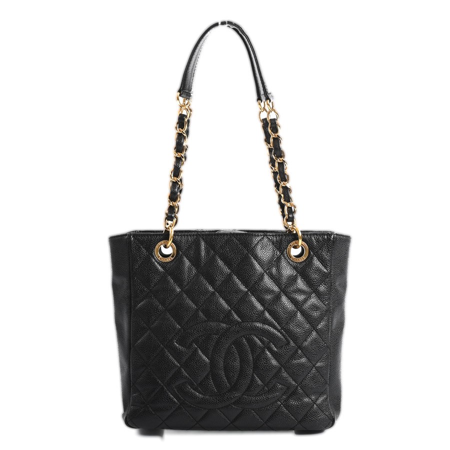 Chanel Vintage PST Chain Tote Bag A50994 Black 147410