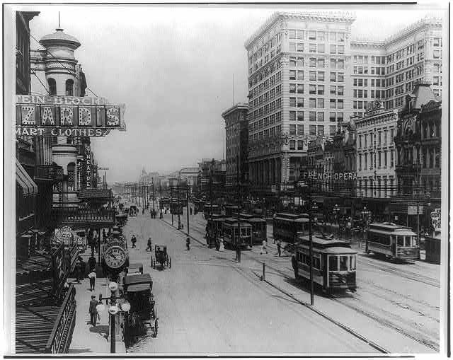 Photo:Canal St New Orleans Louisiana 1910s Streetcars Downtown