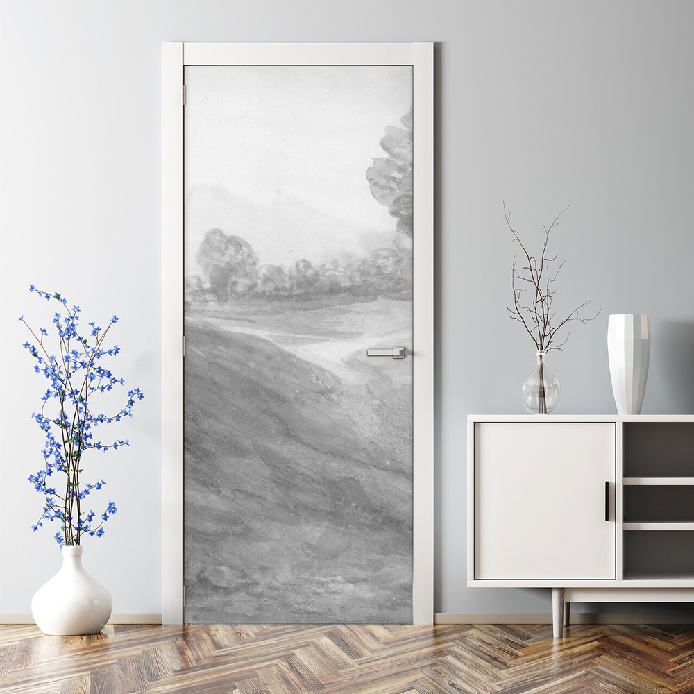 Countryside Mural Door Decal Covering Decor Door Decal Vintage self-adhesive