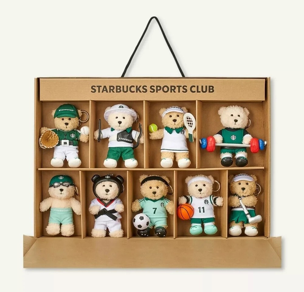 Starbucks Korea 2024 Limited Edition Bearista Keychain Set 9 Types Sports Club