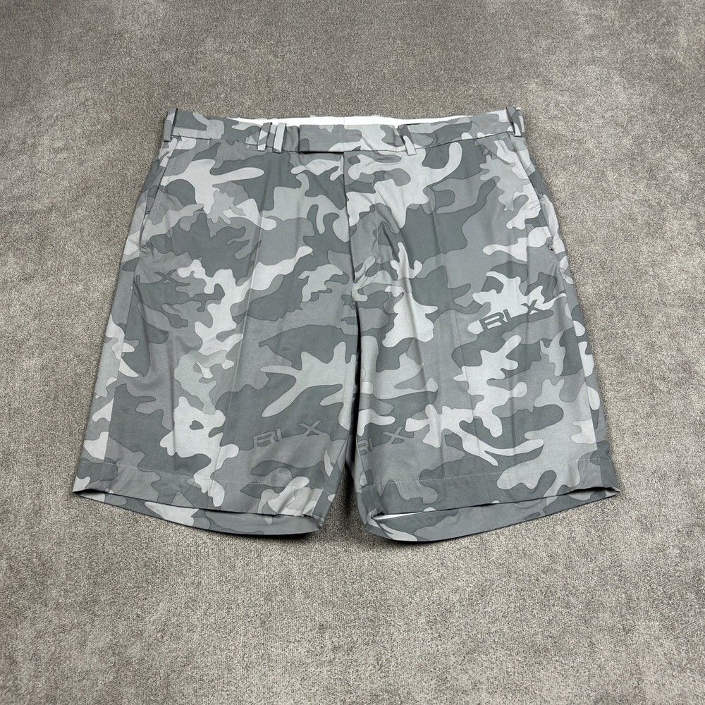 Ralph Lauren RLX Performance Shorts Mens 38 Gray Camo 9