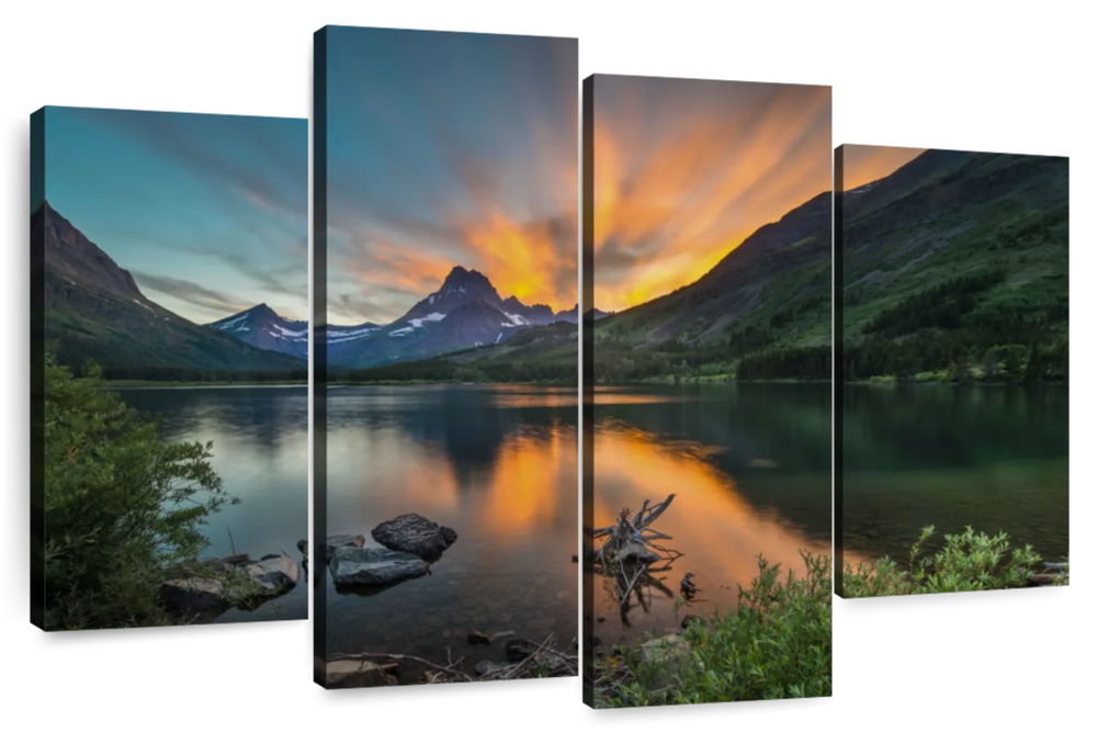 Swiftcurrent Sunset Lake Wall Art