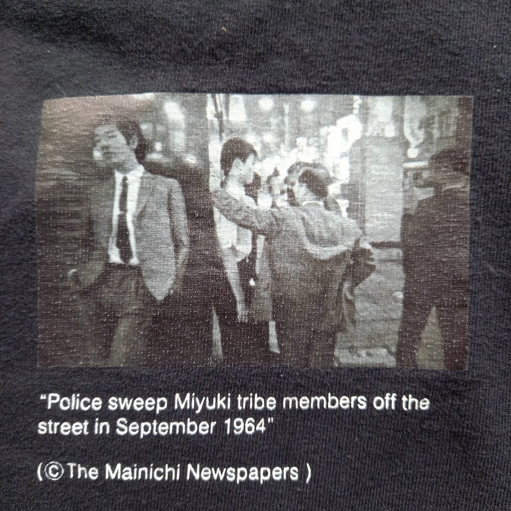 Mens long sleeve 'ARTICLE' Black Mki Miyuki Zoku T-shirt S Small