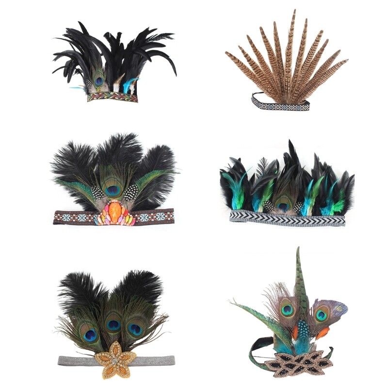 Sparkly Rhinestone & Feather Headband for Girls - Perfect for Carnivals & Parties  