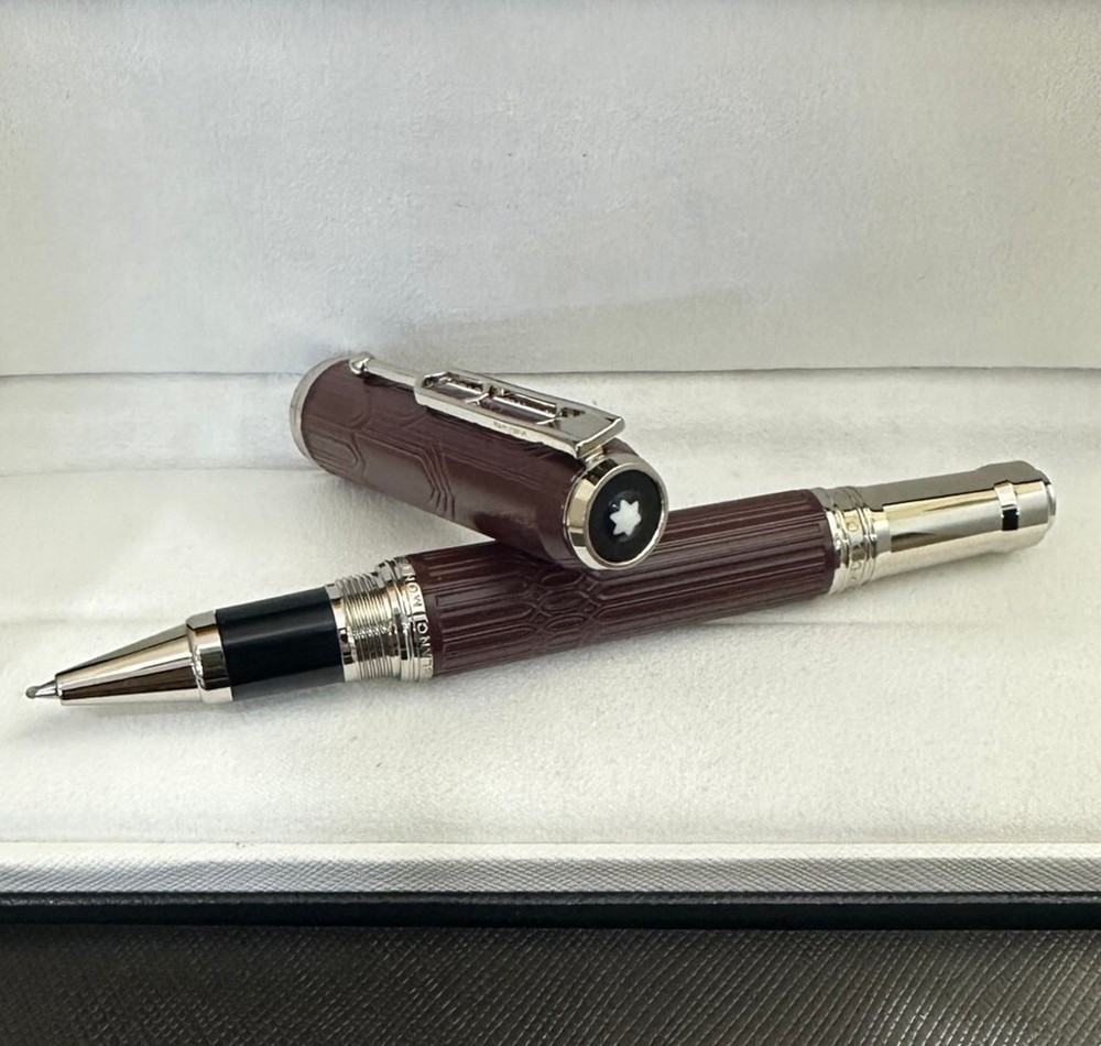 Deluxe Writers Series Wine Red - Silver Clip 0.7mm Rollerball Pen No Box