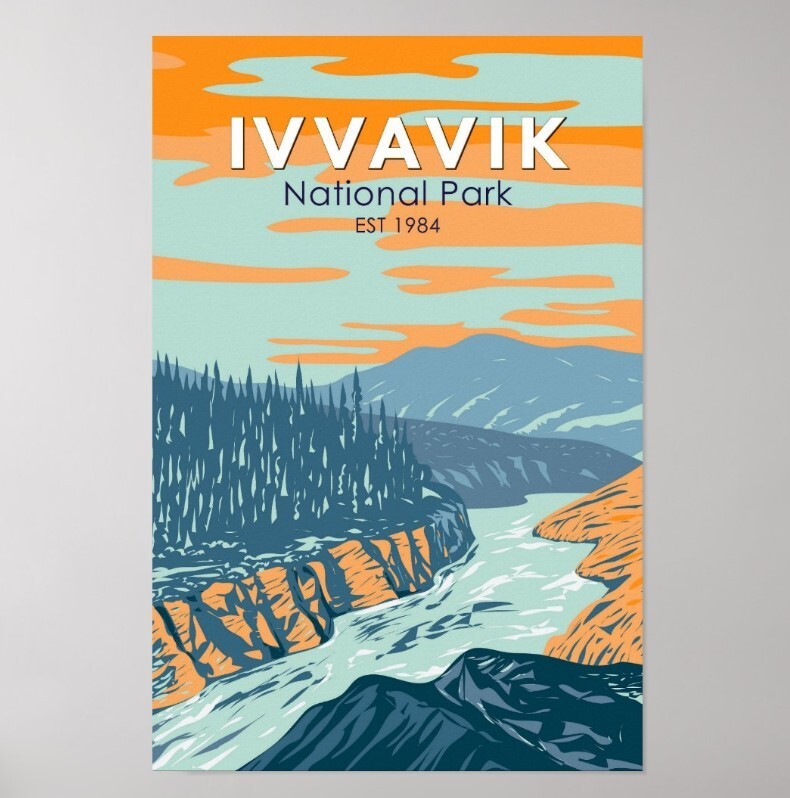 Ivvavik National Park Canada Travel Art Vintage Poster