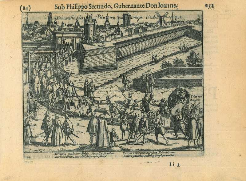 Historical print of Antwerp