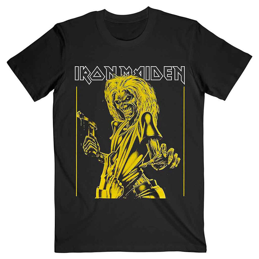 Iron Maiden Yellow Flyer Graphic Band T Shirt for Rock Music Fans