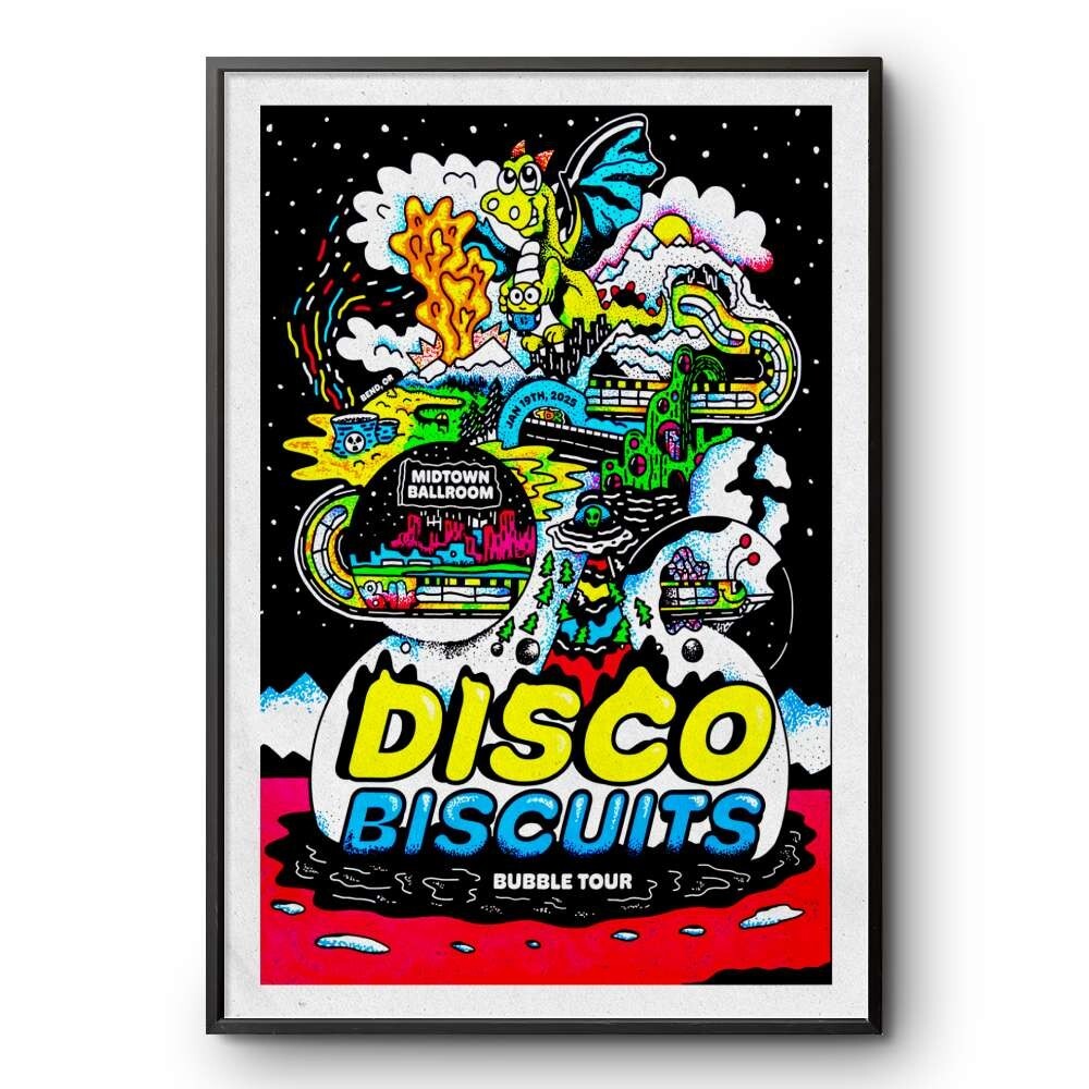 Disco Biscuits 2025 Tour Poster Bend OR Wall Art Decor