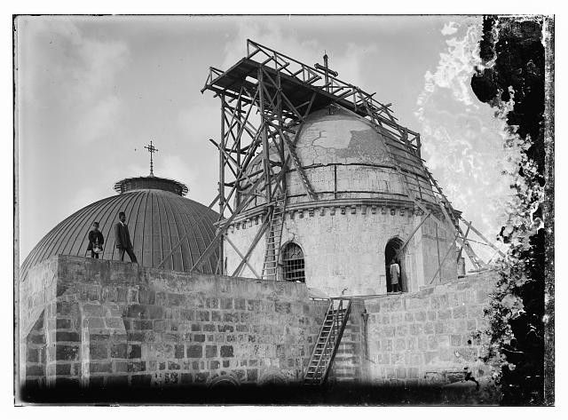 Photo:Jerusalem Palestine 1900s Church of the Holy Sepulchre Dome Repair