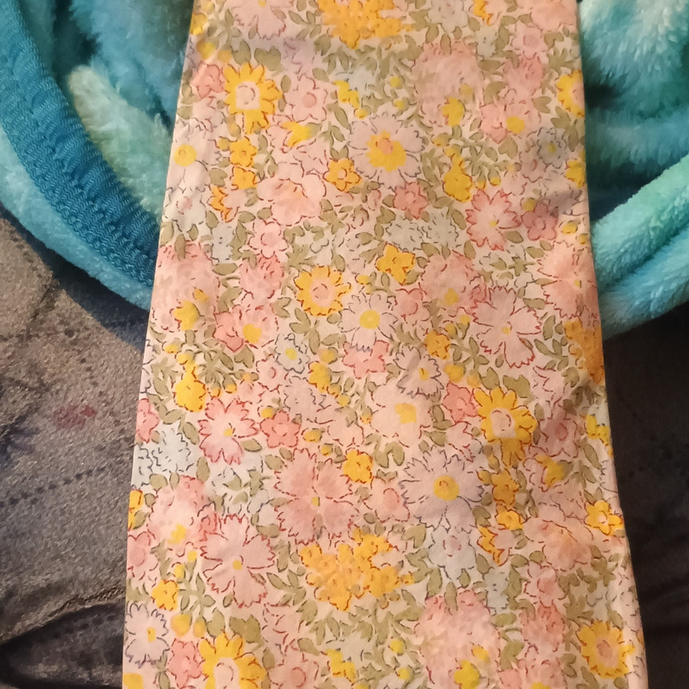 Liberty of London Men's Floral Pointed 100% Cotton Tie Pink Yellow Green