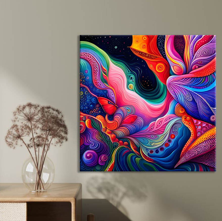 Pink Colorful Abstract Limited Edition High Quality Home Decor Australian Made