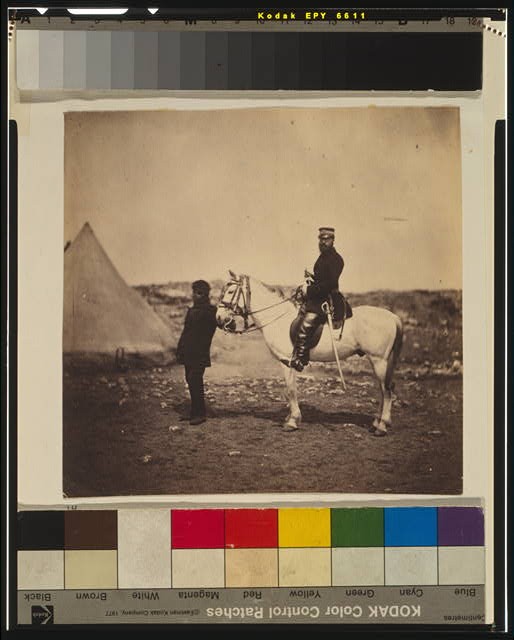 Mr. Thompson,Commissariat,servant,conical tent,Crimean War,1855,Roger Fenton