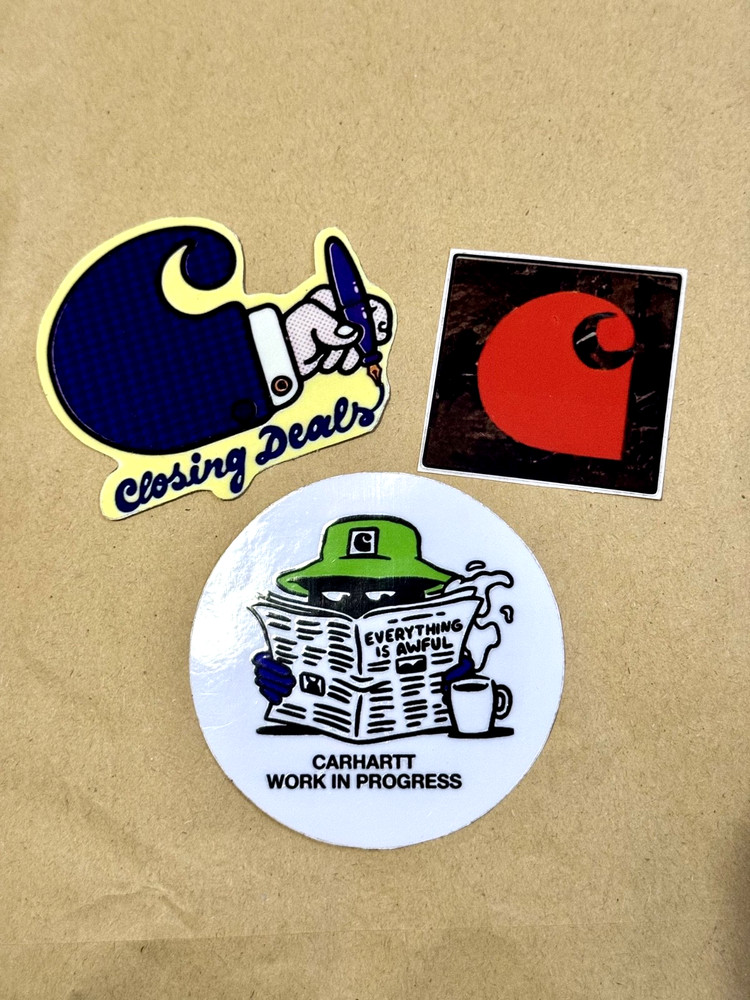 Carhartt Wip Vinyl Decal Skateboarding Sticker Pack Work & Progress
