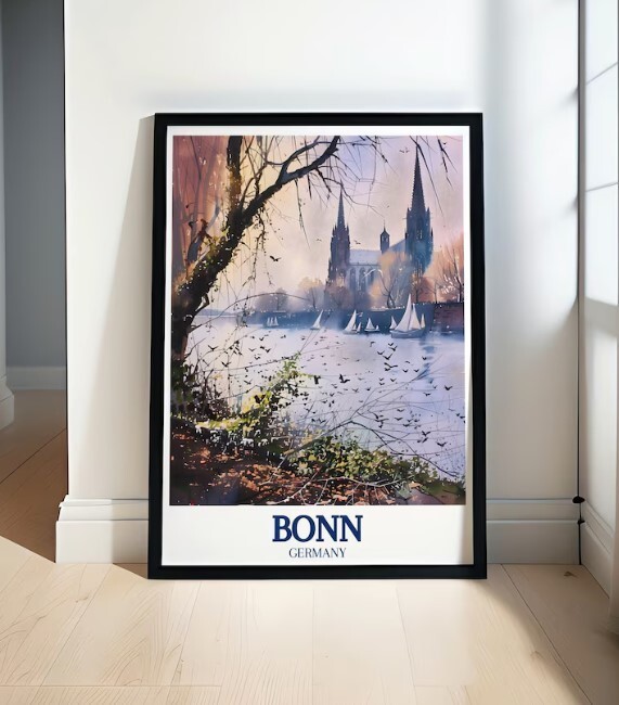 Bonn Travel Poster - Rhine River Art - Münster Basilica Posters