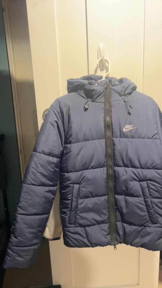 Nike Therma-FIT Men's Hooded Puffer Jacket Navy Blue Full Zip Size S
