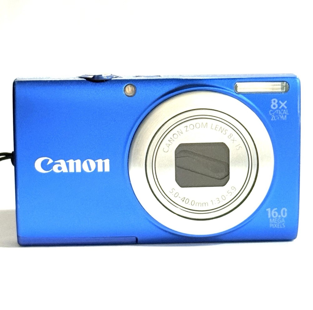 Canon PowerShot A4000 IS Blue 16MP 8x Zoom Camera w/ NB-11L Battery & SD Working