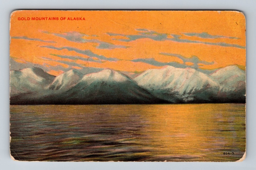 AK-Alaska Gold Mountains Standard Souvenir Post Old Card View Vintage Postcard