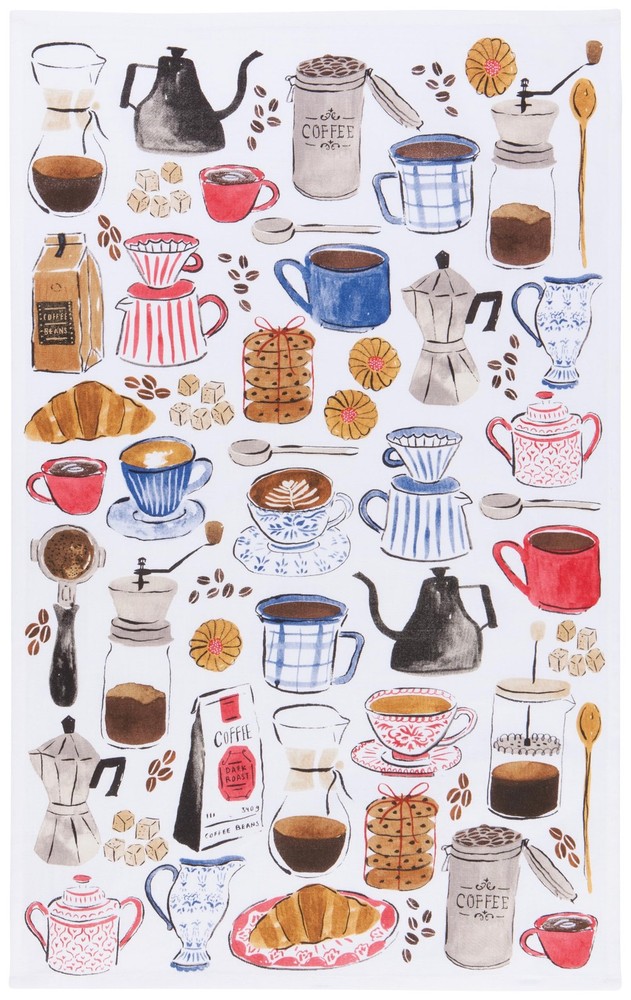 Coffee Break Printed Kitchen Towel, 18x28 inches