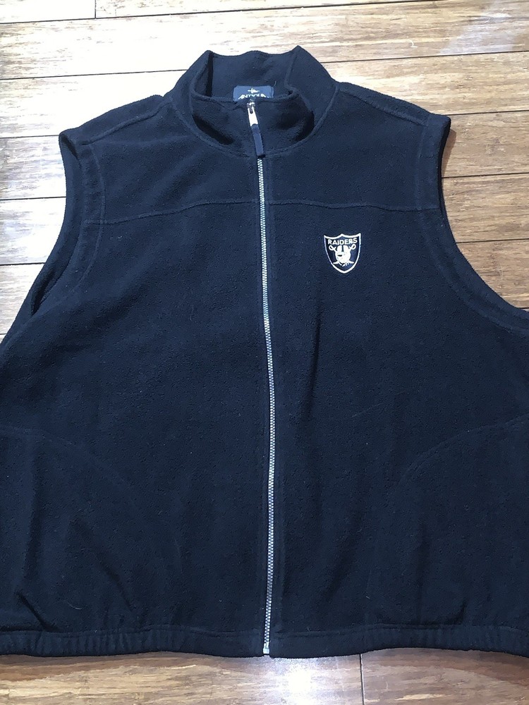 Vintage Oakland Raiders NFL Fleece Vest Retro Team Logo
