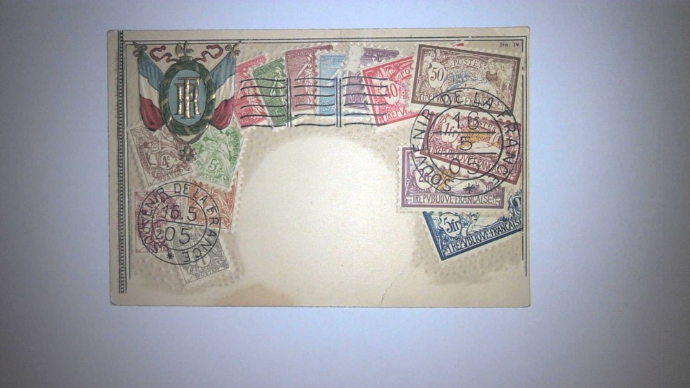 Stamps On Postcards, Embossed France By Ottmar Zieher