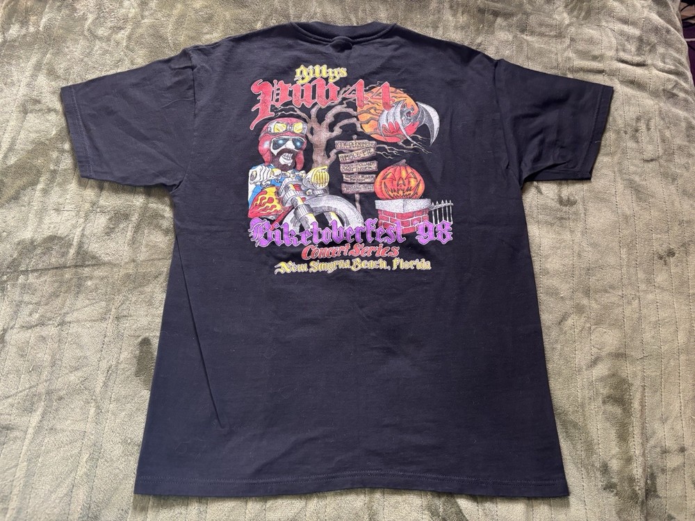 Vintage Biketoberfest Shirt Mens XL Black Halloween Biker Motorcycle New Smyrna