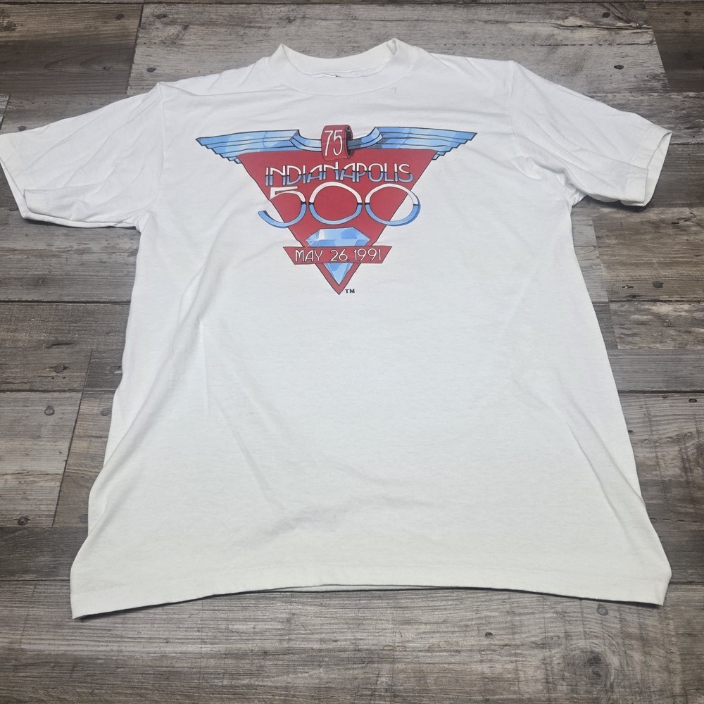 Vintage 90s Indy 500 Racing Diamond Logo VTG 1991 Shirt Mens Size M