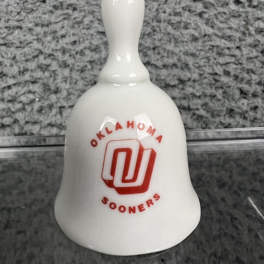 Vintage OU Oklahoma University Sooners Ceramic Bell College Football - 3” Tall