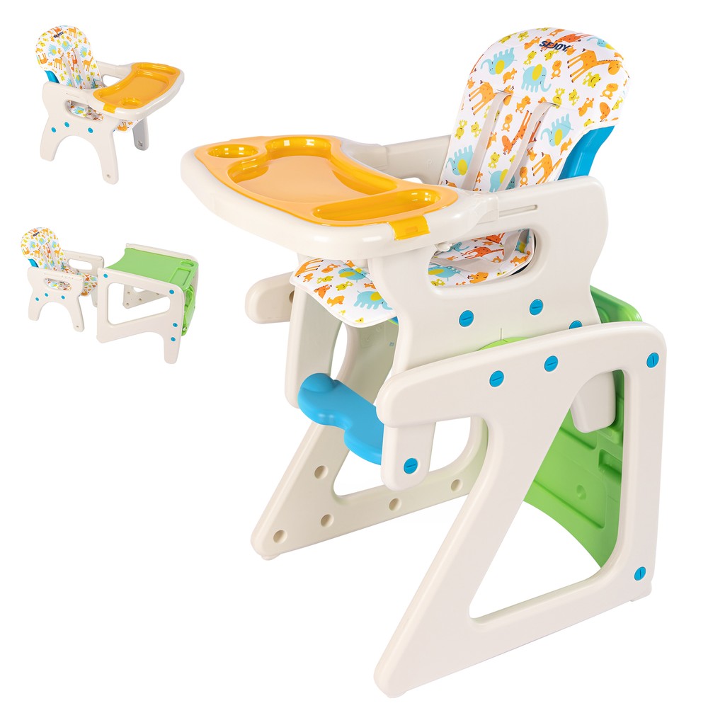 SEJOY Baby High Chair Table 3 in 1 Convertible Play Seat Booster Toddler Feeding