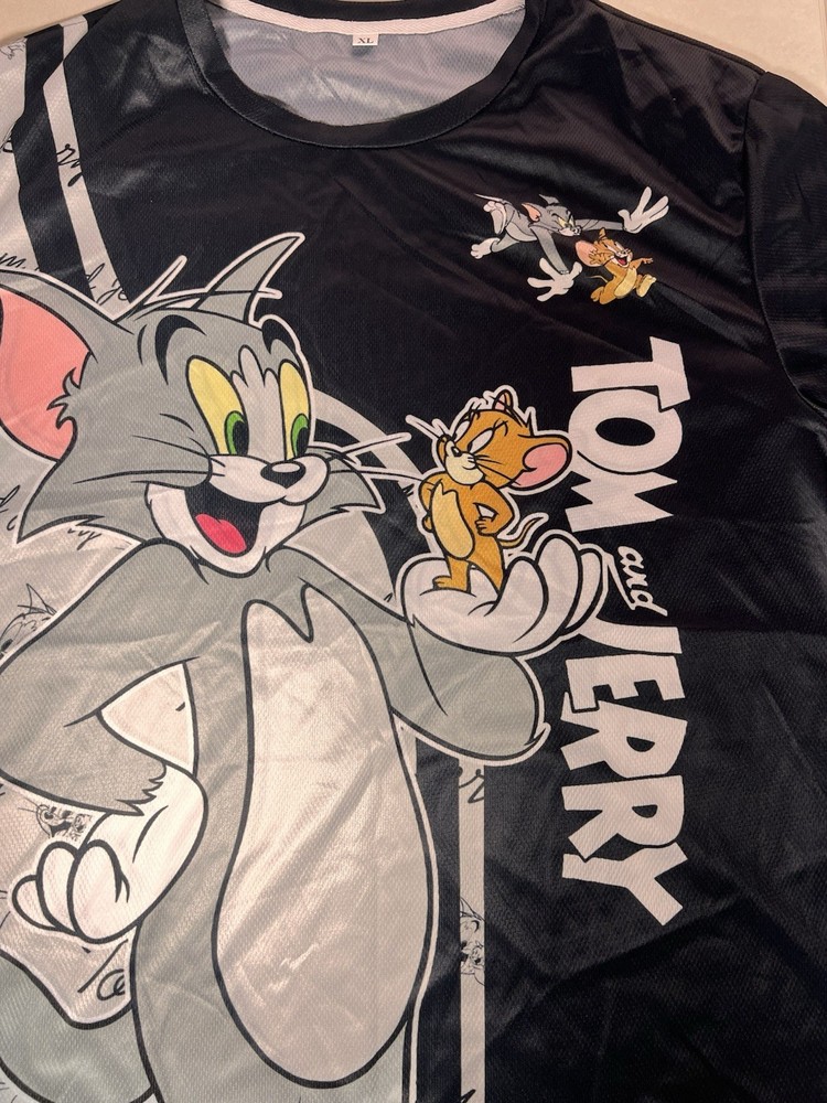 Tom And Jerry Graphic Cartoon T-Shirt Streetwear Graffiti Size L And XL