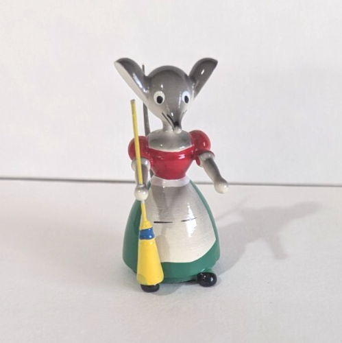 Vintage Goula Spain Hand Painted Wooden Mouse Maid 2