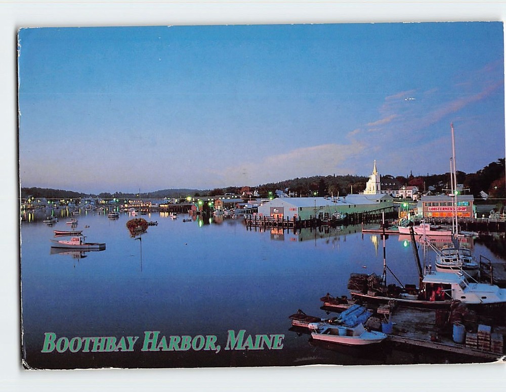 Postcard Scene at Boothbay Harbor Maine USA