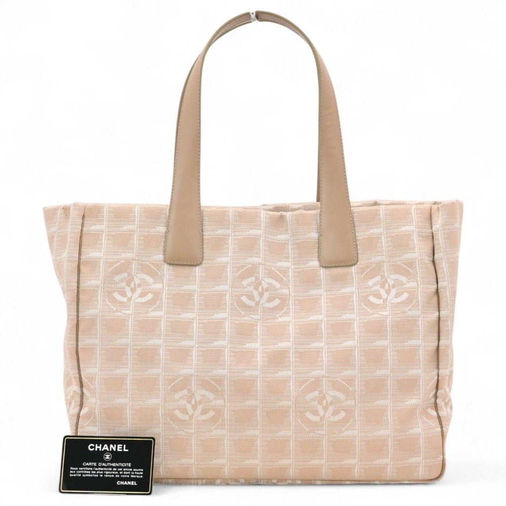 Chanel Auth Travel Line Tote MM Bag ch7824vs Black